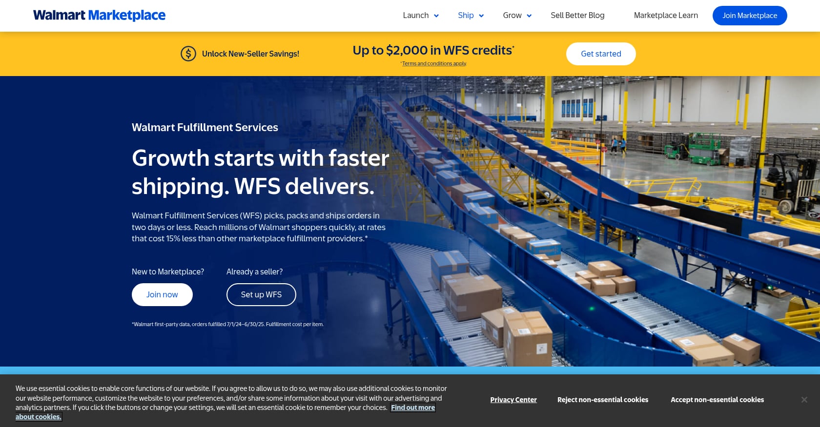 Walmart Fulfillment Services (WFS) Screenshot